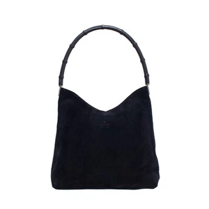 Gucci Tom Ford Era Bamboo Schultertasche Wildleder Schwarz - Bild 1 von 14