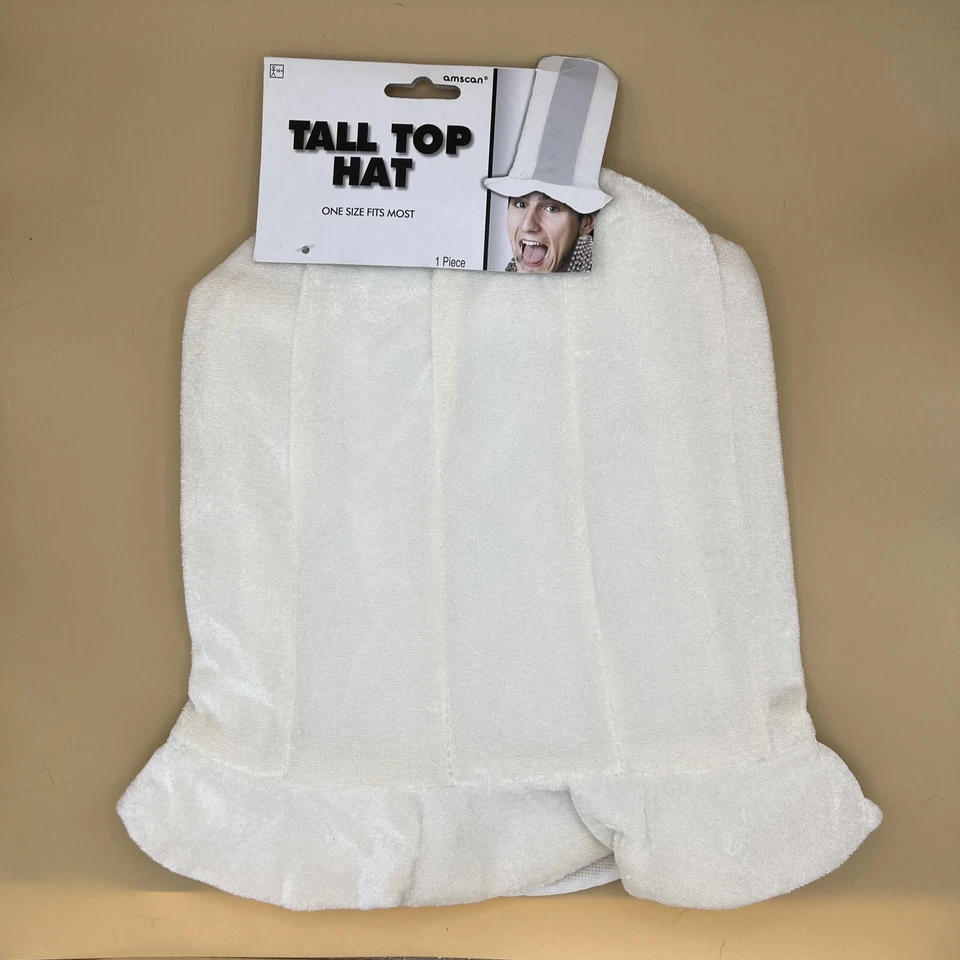 Amscan 255634.08 White Tall Top Hat Pack of 6
