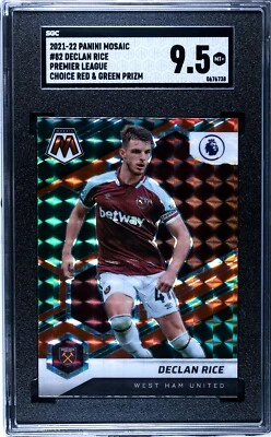 2021 Panini Mosaic #82 Declan Rice RED & GREEN PRIZM SGC 9.5 MINT+ - Image 1 of 2