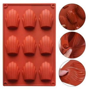 Brick Red Baking Tray Molde von Kuchen Madeleine Pan. Form der Shell 9 Cavity - Bild 1 von 12
