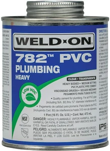 (12) Weld-On 782 PVC Heavy-Bodied High Strength Plumbing Solvent Cement Pint CLR - Picture 1 of 3