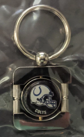 INDIANAPOLIS COLTS Chrome Rotating Logo Key Ring NFL Licensed Merchandise *New* Cover
