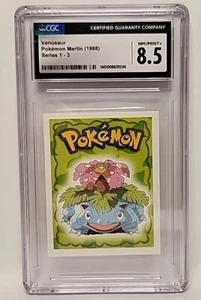 Venusaur #3 1998 Pokemon Merlin Series 1 Sticker Graded CGC 8.5 Slab - Picture 1 of 5