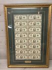 Rare 167/200 Framed Uncut Two Dollar Bills 1976 Department Treasury Bureau $2