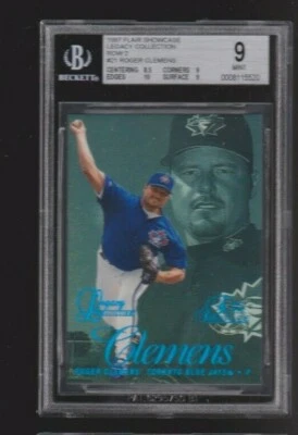 1997 FLAIR SHOWCASE LEGACY COLLECTION #21 ROGER CLEMENS GRADED BGS 9 MINT #/100 - Image 1 of 2