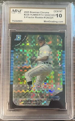 Humberto Sanchez 2005 Bowman Chrome X-Fractor Rookie 126/225 GEM MT 10 Tigers - Image 1 of 2