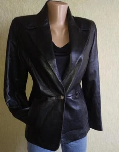 Vintage Versace V2 Vintage Leather Blazer Coat Jacket Size 40 - Bild 1 von 8
