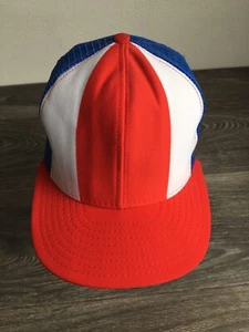 Vintage Lucky Stripes ADJ Snapback Rare Blank Hat Football NFL Red White Blue - Picture 1 of 7