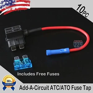 10x 16 Gauge Copper Add-A-Circuit ATC/ATO Blade Piggy Back Style Fuse + 1A - 40A - Picture 1 of 6