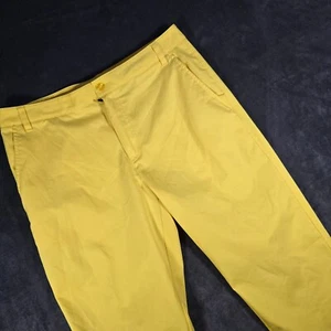 Fila Sport Golf Pants Flat Front Yellow Polyester Flat Front Mens Size 32 - Picture 1 of 10