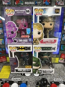 Funko Pop DC 4 Lot: Batman Earth 360 + Green Arrow 348 + Two-Face 66 + Hippolyta - Picture 1 of 14