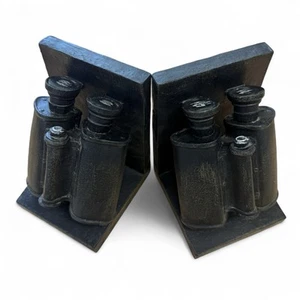 Pair of Decorative Black Resin Bookends - Binoculars - Picture 1 of 13