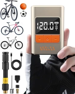 New Pocket Mini Bike Pump, 120 PSI Electric Tire Inflator - USB C Rechargeable - Picture 1 of 14