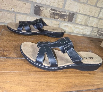 Женские кожаные шлепанцы Clarks модель Leisa Bora черные 11M 00142 1189 - Изображение 1 из 4