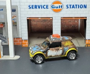 Custom! Hot Wheels Lil Roar Safari Rat Rod 4x4 Yellow And Blue W/ Real Riders - Picture 1 of 5