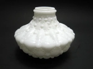 VTG White Milk Glass Quilted Diamond Globe Table Lamp Font Spacer 3" - Picture 1 of 3