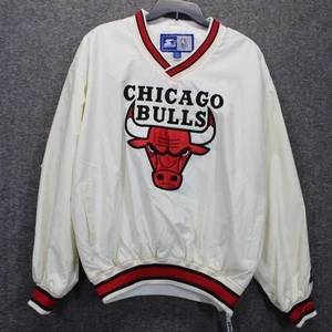 VTG JORDAN ERA STARTER CHICAGO BULLS CLASSIC WHITE PULLOVER JERSEY SIZE M - Picture 1 of 11