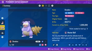 Pokemon Scharlachrot und Violett PSV - Shiny 6IV Slowbro - Bild 1 von 3