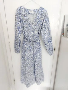 Omnes Gorgeous Stylish A line Cotton Dress Size 8 Geometric Modest Summer - Picture 1 of 8
