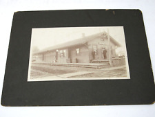 c1890s Hartford Railroad Depot Train Station Cabinet Card Photograph Michigan ?