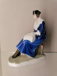 Fraureuth Figur Dame mit Muff Porzellan Entw. M. Becking Jugendstil 1. Wahl 1920 - Bild 1 von 18