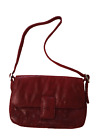 Vintage Liza Ganz Textured Suede Burgundy Shoulder Handbag