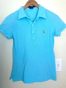 Ralph Lauren Top Kids Polo Pony Shirt Large Short Sleeve Blue Full Color Pony - Picture 1 of 11