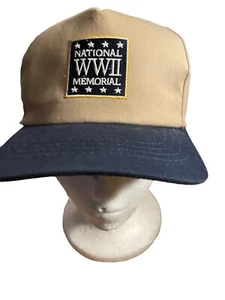 World War II Hat Cap Strap Back Brown National WWII Memorial Military - Picture 1 of 5