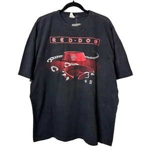 Vintage 90's Red Dog Beer Promo T-shirt Sz XL (A8239) Black Red - Picture 1 of 5