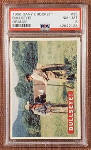 1956 Orange Davy Crockett #35 Bullseye Original Collector Card PSA 8 NM/MT - Picture 1 of 2