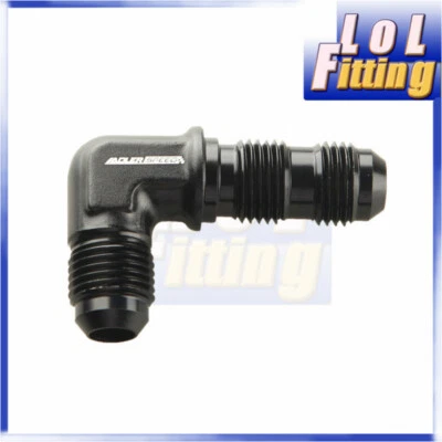 AN-6 AN6 6AN 90 Degree Bulkhead Fitting Adapter Aluminum Black - Image 1 of 4