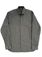 Mens Hammer Made Black And Gray Button Down Dress Shirt Size 41/16 Cotton