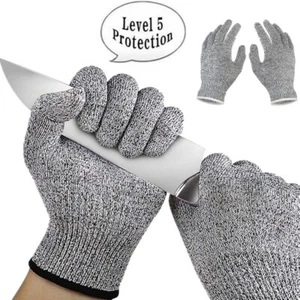 1 Pair Safety Cut Proof Stab Resistant Butcher Gloves Kitchen Level 5 Protection - Picture 1 of 9
