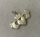Vintage Retro 925 Sterling Silver Small Claddah Heart Crown Charm Pendant N13
