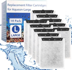 10 Pack Large Filters Cartridges Compatible with Aqueon Quietflow Power Filter S - Picture 1 of 5