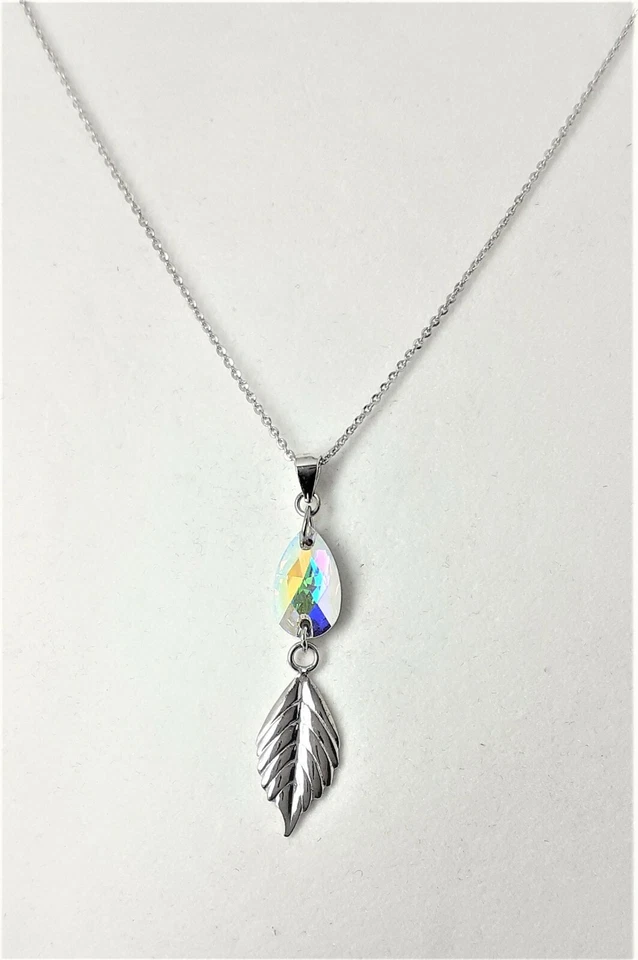 Collana donna con foglia e cristallo Spark NLIS323012LS - Immagine 1 di 1