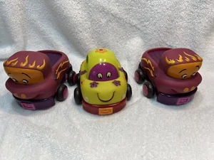 3 Lot Parents Battat Just B You Soft Cars Pull Back - , Bug, and 2- Truck - Picture 1 of 4