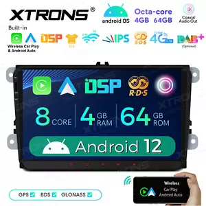 9" Android 14 8-Core 4+64GB Car Stereo Radio GPS 4G Head Unit For VW Skoda Seat - Picture 1 of 20