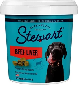 Single Ingredient Freeze Dried Raw Dog Treats, Beef Liver, 4 Ounce Resealable - Picture 1 of 9