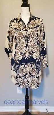 Camisa túnica Soft Surroundings chaqueta con botones bolsillos con cuello para mujer talla pequeña Foto 1 de 4