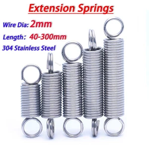Wire Dia 2mm Extension Springs A2 Stainless Steel Double Loop Tension Spring - Picture 1 of 9