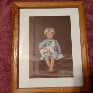 Charles Roy Smith Print 136/200 Signed Framed Sarah's Puppy NC Folk Art - Picture 1 of 1