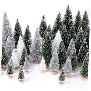30Pcs Mini Christmas Trees Artificial Christmas Tree Bottle Brush Trees with - Picture 1 of 7