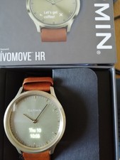 Garmin Vivomove HR Sport Premium Hybrid Watch/Smartwatch Gold - Excellent 