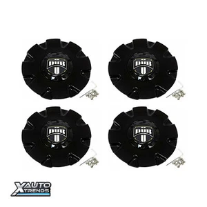 4 x Dub "Push" Wheel Center Cap-Black 16390-15B - Picture 1 of 1