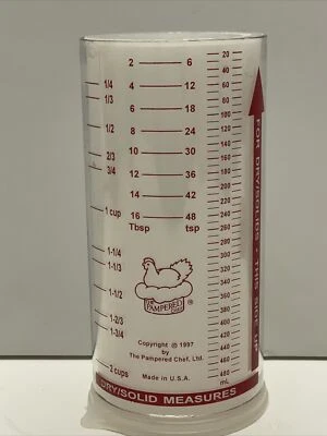 Pampered Chef 2 Cup Measure Liquid And Dry/Solid 1997 Good Condition - Image 1 of 4