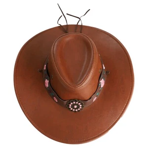 Erwachsene Herren Damen Cowboy Cowgirl Hut Western breite Krempe Kappe flexible Kopfbedeckung 1 Stück - Bild 1 von 57