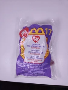 Springy the Lavender Bunny toy Ty Beanie Babies #17 2000 McDonalds Happy Meal - Imagen 1 de 2