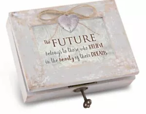 COTTAGE GARDEN Distress Grigio FUTURO Porta Medaglione 2 Foto Music Box 8,5" x 6,5" - Foto 1 di 5