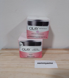 Olay - Active Hydrating Cream, 3.4 Fl Oz, & Firming Night Cream -1.9oz